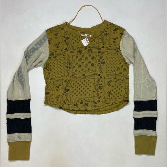 Free People We The Free Outlaw Printed Boho Top Women XS Multicolor NWT - Picture 1 of 6